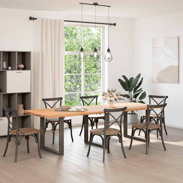 Soffbordsben U-formade 3 st naturstål 80x(72-73) cm stål