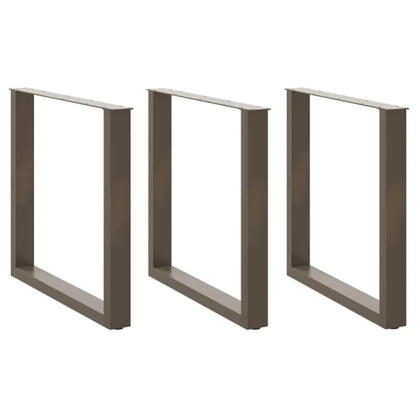 Soffbordsben U-formade 3 st naturstål 80x(72-73) cm stål