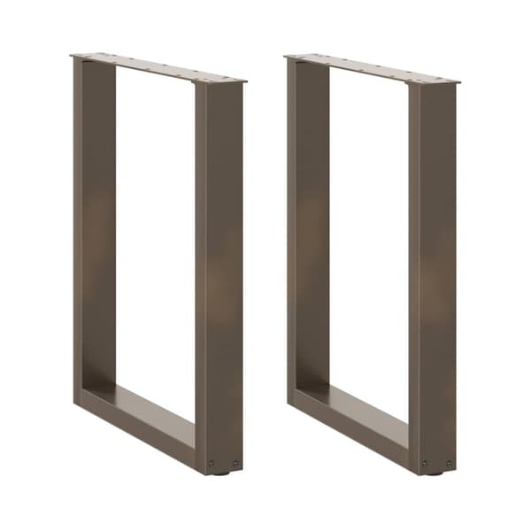 Matbordsben U-formad 2 st naturstål 60x(72-73) cm stål