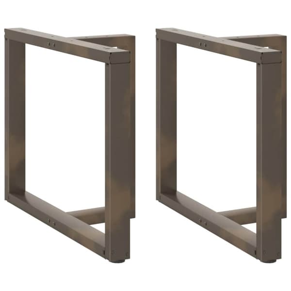 Matbordsben T-formad 2 st naturstål 100x35x(72-73) cm stål