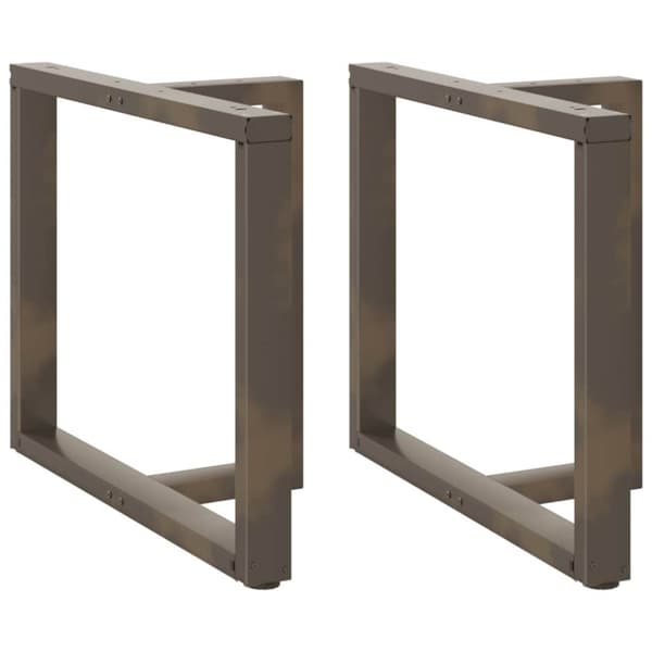 Matbordsben T-formad 2 st naturstål 90x35x(72-73) cm stål