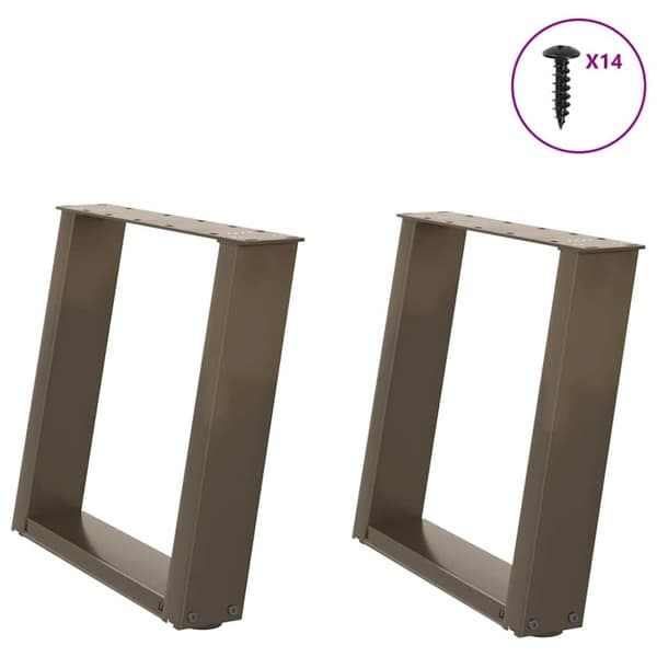 Soffbordsben U-formade 2 st naturstål 50x(42-43) cm stål