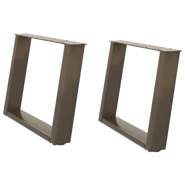 Soffbordsben U-formade 2 st naturstål 60x(42-43) cm stål