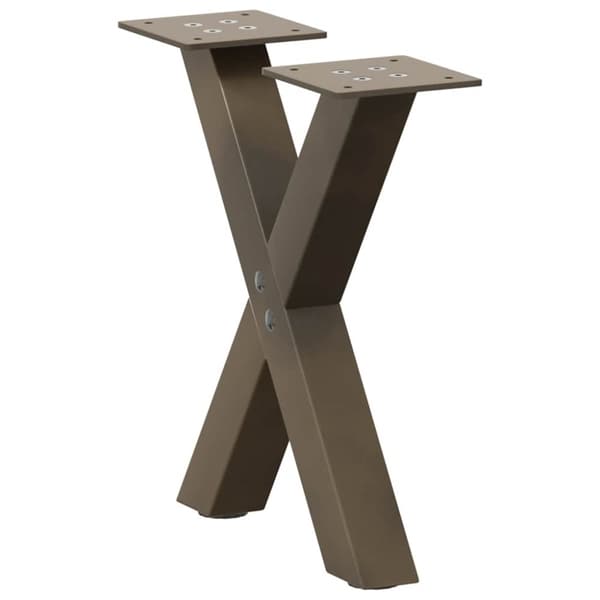 Soffbordsben X-formade 2 st naturstål 30x(30-31) cm stål