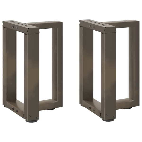 Soffbordsben T-formade 2 st naturstål 28x25x(42-43) cm stål