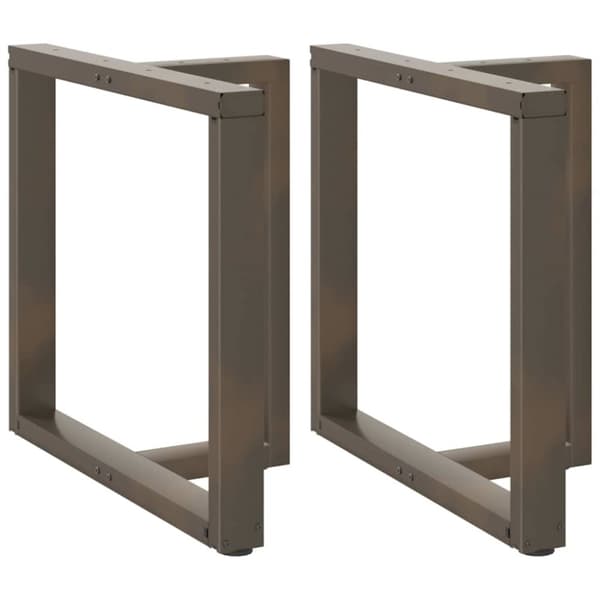 Matbordsben T-formad 2 st naturstål 80x35x(72-73) cm stål
