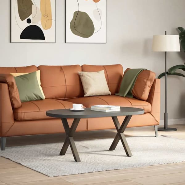 Soffbordsben X-formade 2 st naturstål 50x(42-43) cm stål