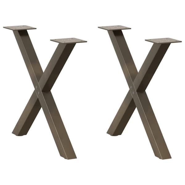Soffbordsben X-formade 2 st naturstål 50x(42-43) cm stål