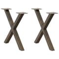 Miniatyrbild 1 av 2: Soffbordsben X-formade 2 st naturstål 60x(42-43) cm stål