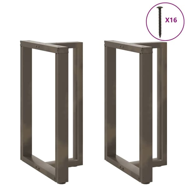 Barbordsben T-formad 2 st naturstål 60x35x(90-91) cm stål