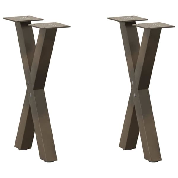 Soffbordsben X-formade 2 st naturstål 28x(42-43) cm stål