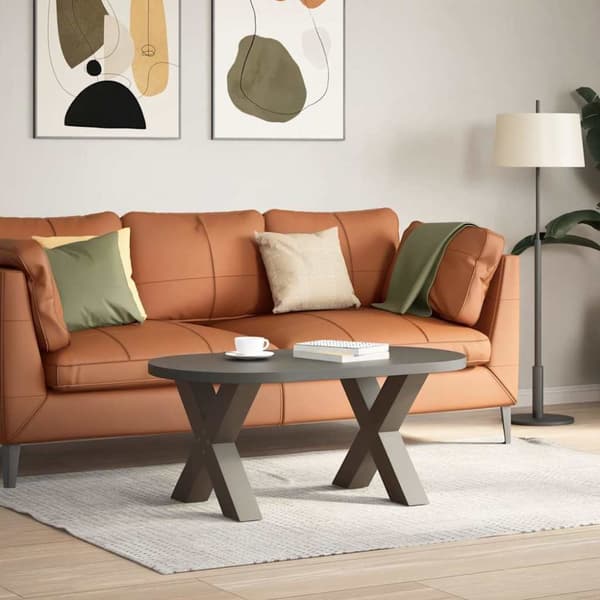 Soffbordsben X-formade 2 st naturstål 60x(42-43) cm stål