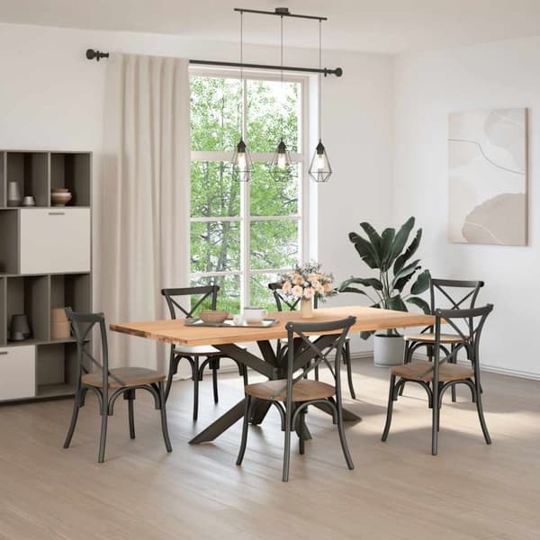 Matbordsben spindelform naturstål 150x78x(72-73) cm stål