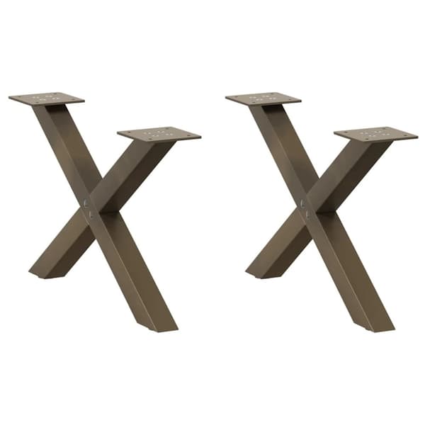 Soffbordsben X-formade 2 st naturstål 60x(30-31) cm stål