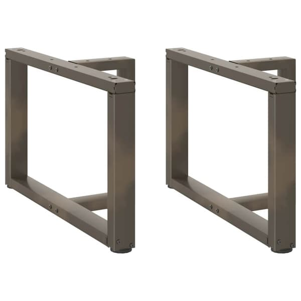 Soffbordsben T-formade 2 st naturstål 70x25x(42-43) cm stål