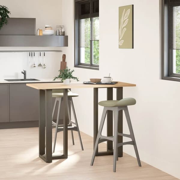 Barbordsben T-formad 2 st naturstål 50x35x(100-101) cm stål