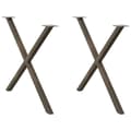 Miniatyrbild 1 av 2: Matbordsben X-formad 2 st naturstål 90x(72-73) cm stål