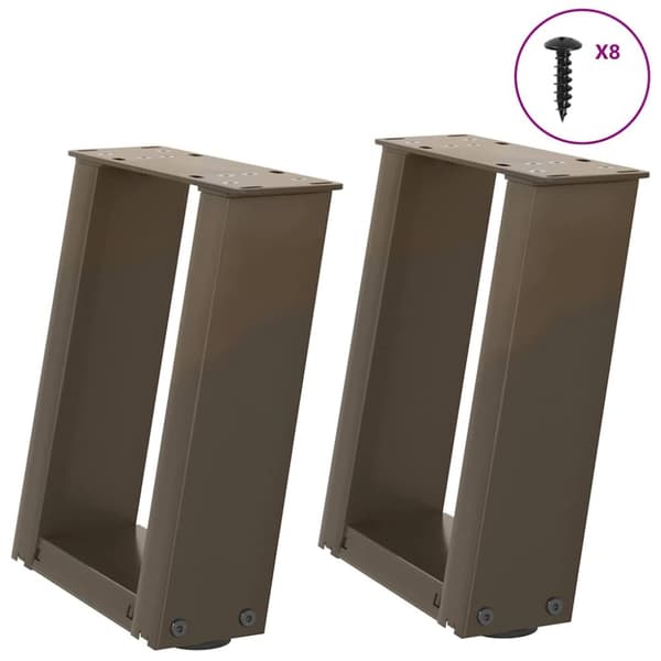 Soffbordsben U-formade 2 st naturstål 30x(30-31) cm stål