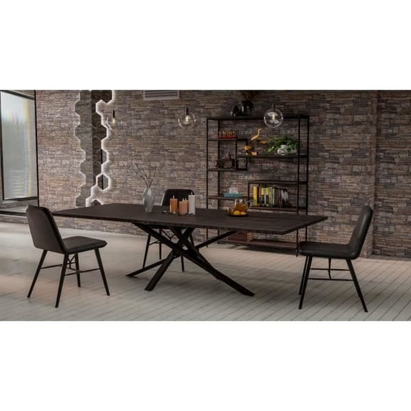 Jimmy design metallben för bord Industriell stil DIY Mikado form, svart -140x70x72 cm