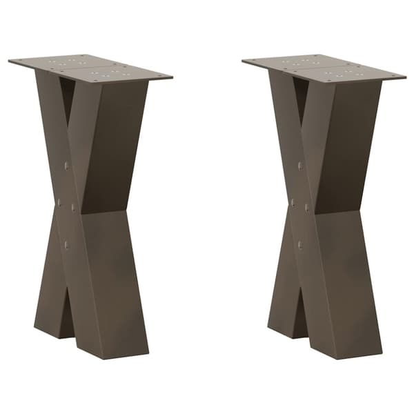 Soffbordsben X-formade 2 st naturstål 38x(42-43) cm stål