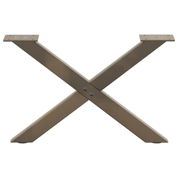 vidaXL Soffbordsben X-formade 2 st naturstål 50x(30-31) cm stål