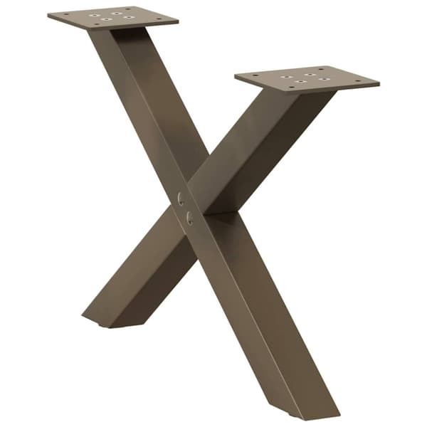 vidaXL Soffbordsben X-formade 2 st naturstål 50x(30-31) cm stål