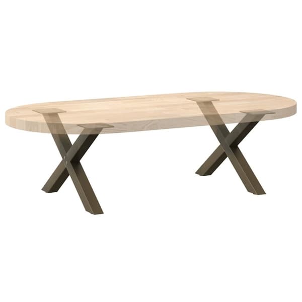 vidaXL Soffbordsben X-formade 2 st naturstål 50x(30-31) cm stål