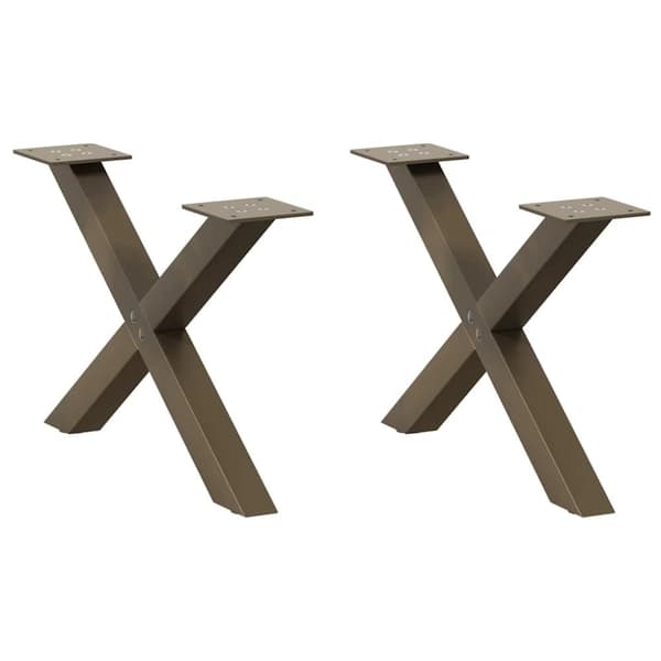 vidaXL Soffbordsben X-formade 2 st naturstål 50x(30-31) cm stål