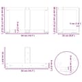 Pikkukuva 10 / 10: vidaXL Sohvapöydän jalat T-muotoiset 2 kpl musta 50x25x(30-31) cm teräs