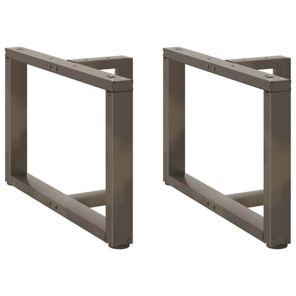vidaXL Salongbordben T-formet 2 stk naturell 60x25x(42-43) cm stål
