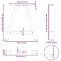 Miniatyrbilde 10 av 10: vidaXL Salongbordben A-formet 2 stk 38 x (42-43) cm stål