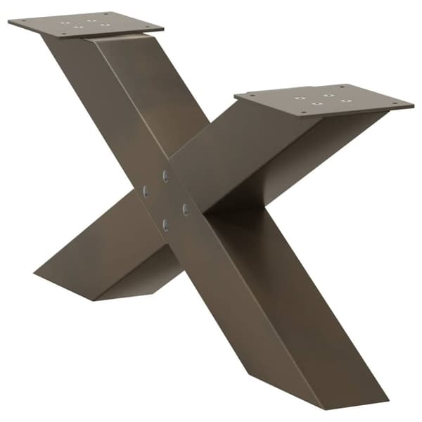 vidaXL Salongbordben X-formet 2 stk naturstål 70 x (30-31) cm stål