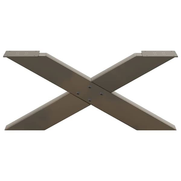 vidaXL Salongbordben X-formet 2 stk naturstål 70 x (30-31) cm stål