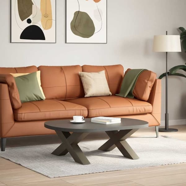 vidaXL Salongbordben X-formet 2 stk naturstål 70 x (30-31) cm stål