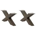 Miniatyrbilde 1 av 10: vidaXL Salongbordben X-formet 2 stk naturstål 70 x (30-31) cm stål