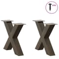 Miniatyrbilde 3 av 10: vidaXL Salongbordben X-formet 2 stk naturstål 50x(42-43) cm stål