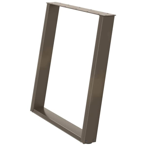 vidaXL Matbordsben U-formad 2 st naturstål 80x(72-73) cm stål