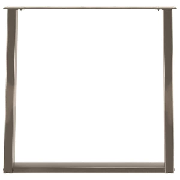 vidaXL Matbordsben U-formad 2 st naturstål 80x(72-73) cm stål