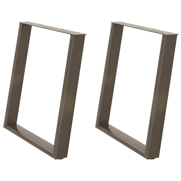 vidaXL Matbordsben U-formad 2 st naturstål 80x(72-73) cm stål