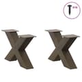 Miniatyrbilde 3 av 10: vidaXL Salongbordben X-formet 2 stk naturstål 50x(30-31) cm stål