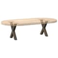 Miniatyrbild 7 av 9: vidaXL Soffbordsben X-formade 2 st naturstål 37x(30-31) cm stål