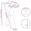 Miniatyrbild 9 av 9: vidaXL Soffbordsben X-formade 2 st naturstål 37x(30-31) cm stål