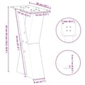 Miniatyrbilde 10 av 10: vidaXL Salongbordben X-formet 2 stk naturstål 38 x (42-43) cm stål
