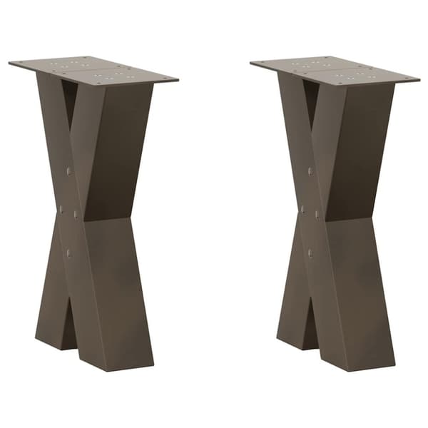 vidaXL Salongbordben X-formet 2 stk naturstål 38 x (42-43) cm stål