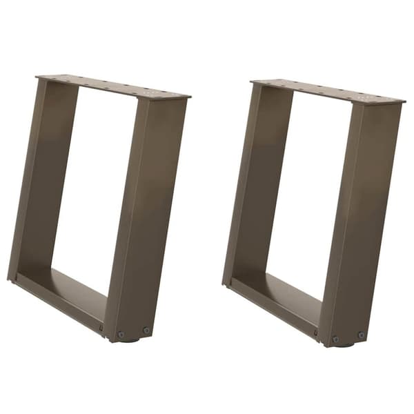 vidaXL Soffbordsben U-formade 2 st naturstål 50x(42-43) cm stål