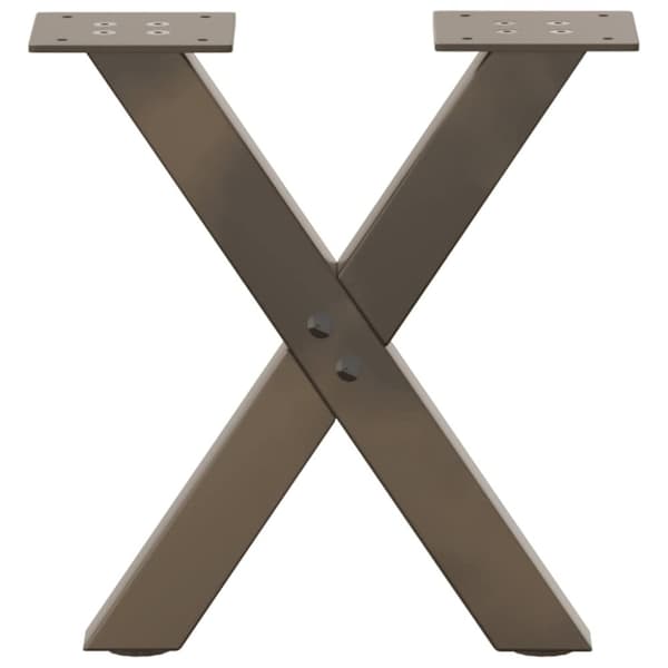 vidaXL Sohvapöydän jalat X-muotoiset 2 kpl Luonnonvärinen teräs 40x(30-31) cm Teräs
