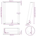 Pikkukuva 10 / 10: vidaXL sofabordben U-formet 2 stk. naturstål 28x(42-43) cm stål