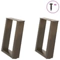 Pikkukuva 1 / 10: vidaXL sofabordben U-formet 2 stk. naturstål 28x(42-43) cm stål