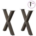 Pikkukuva 3 / 10: vidaXL Ruokapöydän jalat X-muotoiset 2 kpl Luonnonvärinen teräs 70x(72-73) cm Teräs