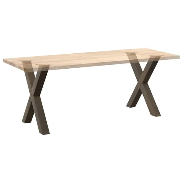 vidaXL Ruokapöydän jalat X-muotoiset 2 kpl Luonnonvärinen teräs 70x(72-73) cm Teräs